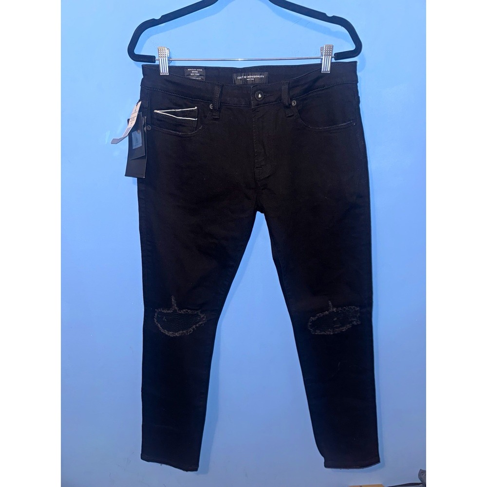 Cult of Individuality Rocker Slim Skinny Jeans Black Ink 32/33 NWT 621A0-RS40H